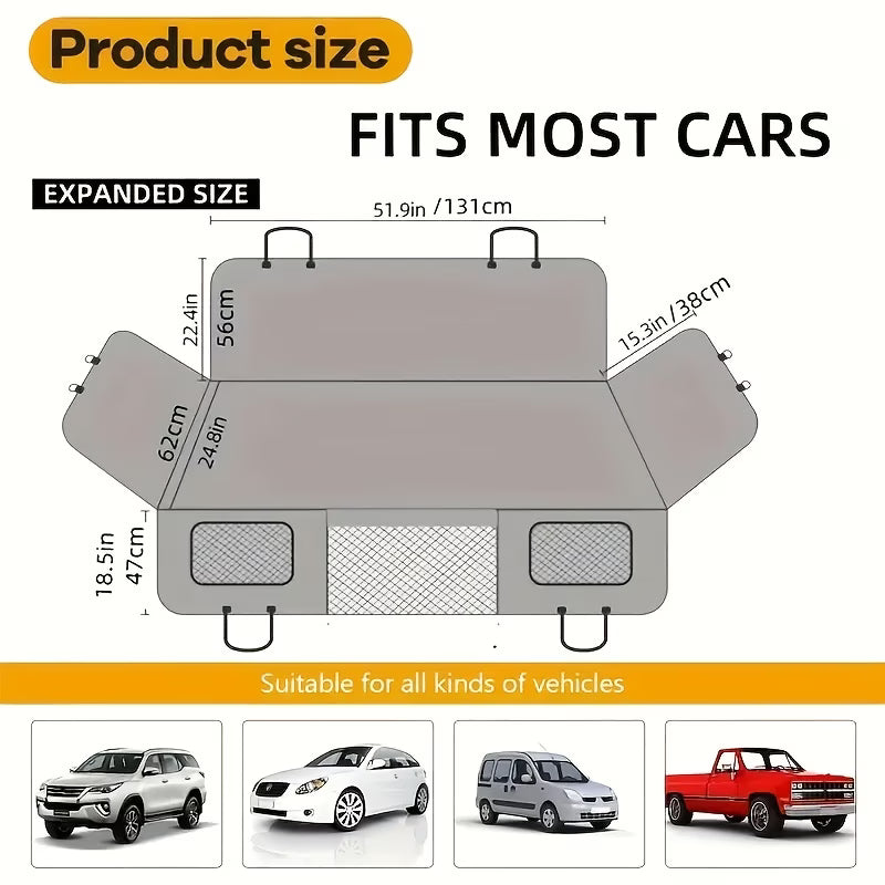 Paw Deck™ Hard Base Dog Car Seat Protector | Waterproof Back Seat Cover for Cars, SUVs & Utes